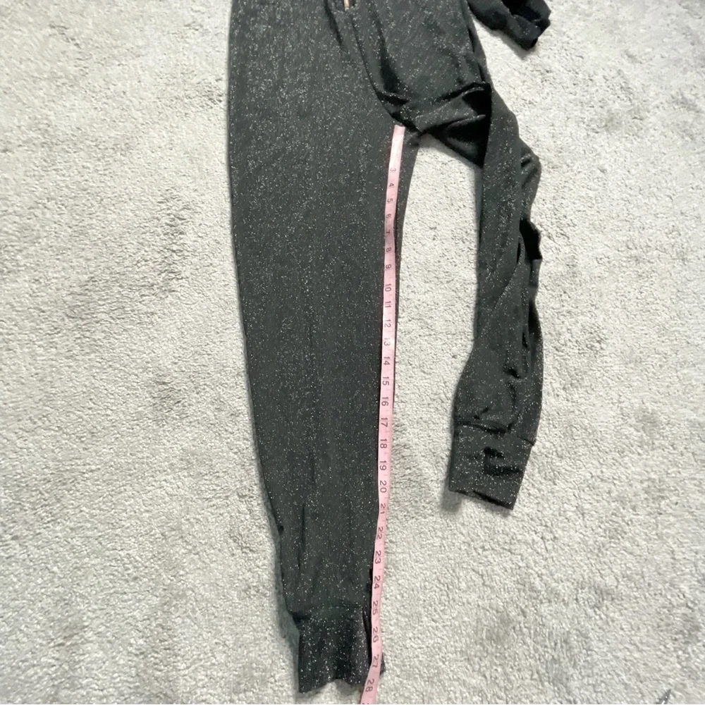 Savage x Fenty Jumpsuit Small Black Glitter Hooded Loungewear Zip Up Stretch - Picture 5 of 14